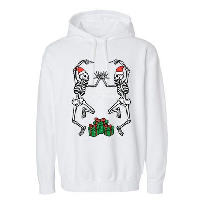 Merry Christmas Dancing Skeletons Funny Xmas Great Gift Garment-Dyed Fleece Hoodie