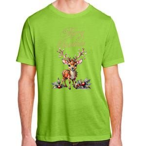 Merry Christmas Deer Adult ChromaSoft Performance T-Shirt