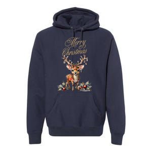 Merry Christmas Deer Premium Hoodie