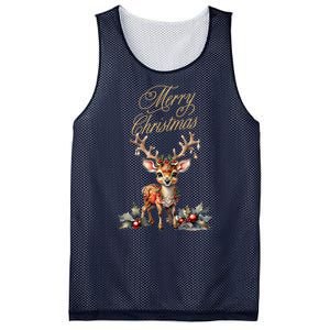 Merry Christmas Deer Mesh Reversible Basketball Jersey Tank