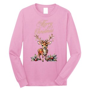 Merry Christmas Deer Long Sleeve Shirt