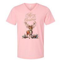 Merry Christmas Deer V-Neck T-Shirt