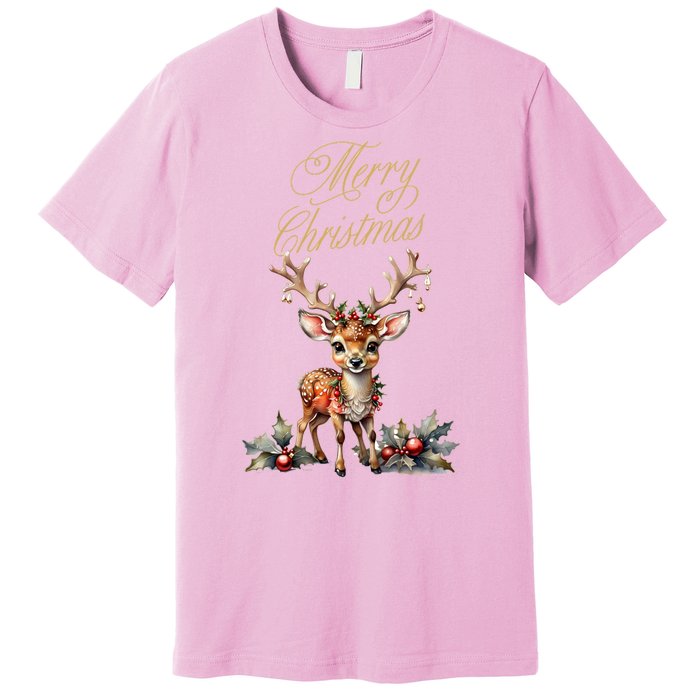 Merry Christmas Deer Premium T-Shirt