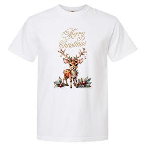 Merry Christmas Deer Garment-Dyed Heavyweight T-Shirt