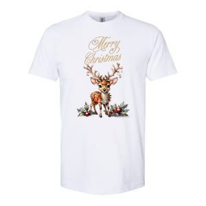 Merry Christmas Deer Softstyle CVC T-Shirt