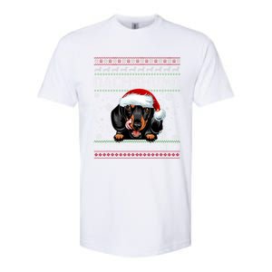 Merry Christmas Dachshund Dog Through The Snow Funny Pajama Gift Softstyle CVC T-Shirt