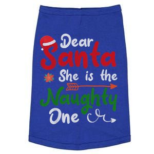 Merry Christmas Dear Santa She Is Naughty One Xmas Hat Vibes Gift Doggie Tank