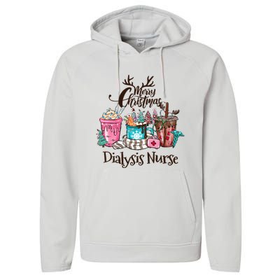 Merry Christmas Dialysis Nurse Coffee And Hot Cocoa Christmas Gift Performance Fleece Hoodie