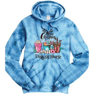 Merry Christmas Dialysis Nurse Coffee And Hot Cocoa Christmas Gift Tie Dye Hoodie