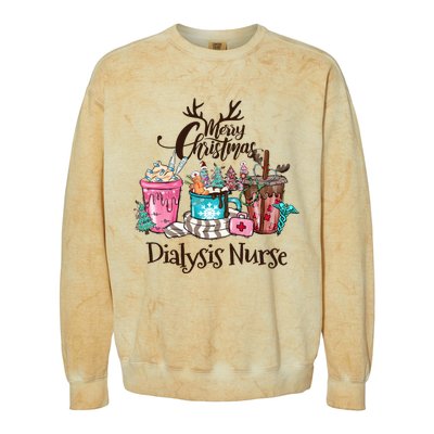 Merry Christmas Dialysis Nurse Coffee And Hot Cocoa Christmas Gift Colorblast Crewneck Sweatshirt