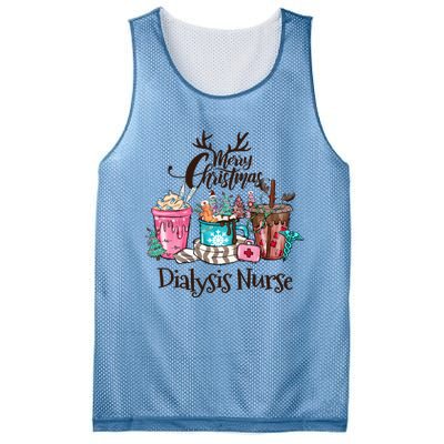 Merry Christmas Dialysis Nurse Coffee And Hot Cocoa Christmas Gift Mesh Reversible Basketball Jersey Tank