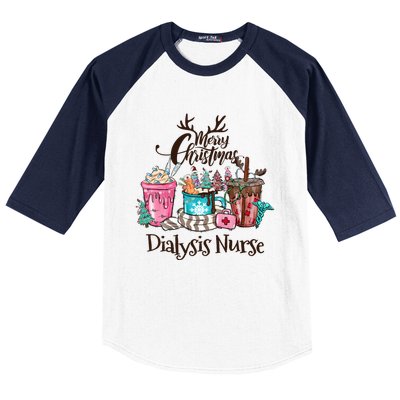 Merry Christmas Dialysis Nurse Coffee And Hot Cocoa Christmas Gift Baseball Sleeve Shirt