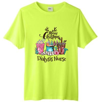 Merry Christmas Dialysis Nurse Coffee And Hot Cocoa Christmas Gift Tall Fusion ChromaSoft Performance T-Shirt