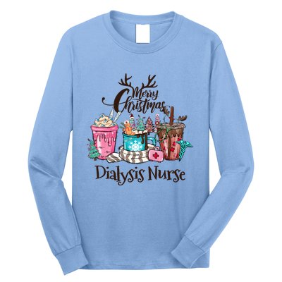 Merry Christmas Dialysis Nurse Coffee And Hot Cocoa Christmas Gift Long Sleeve Shirt