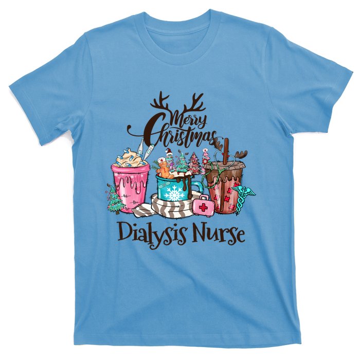 Merry Christmas Dialysis Nurse Coffee And Hot Cocoa Christmas Gift T-Shirt