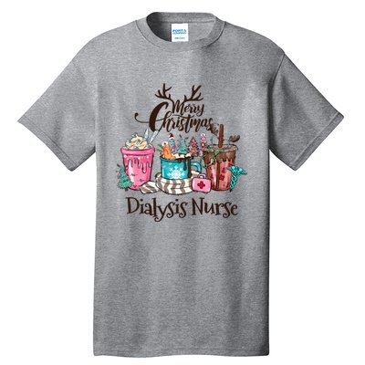 Merry Christmas Dialysis Nurse Coffee And Hot Cocoa Christmas Gift Tall T-Shirt