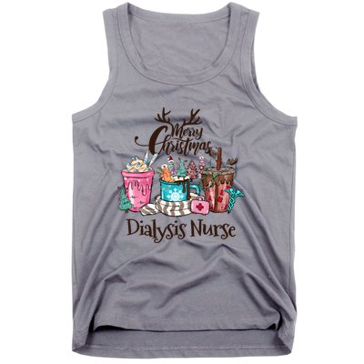 Merry Christmas Dialysis Nurse Coffee And Hot Cocoa Christmas Gift Tank Top