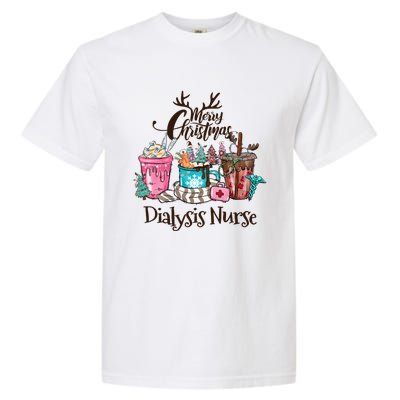 Merry Christmas Dialysis Nurse Coffee And Hot Cocoa Christmas Gift Garment-Dyed Heavyweight T-Shirt