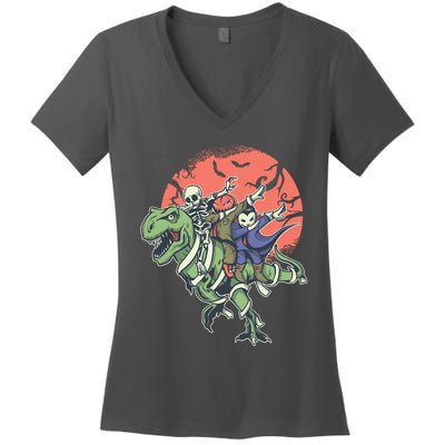 Monster Cartoons Dabbing Women's V-Neck T-Shirt