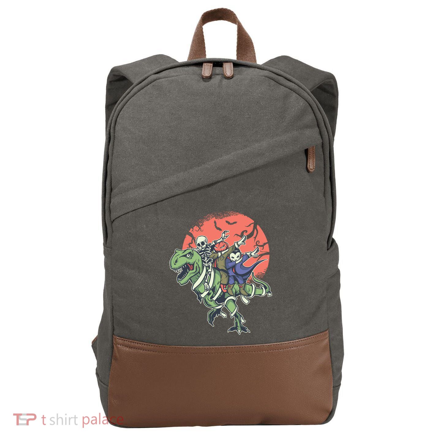 Monster Cartoons Dabbing Cotton Canvas Backpack
