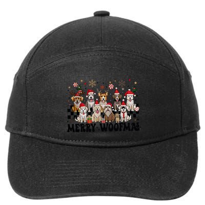Merry Christmas Dog Santa Dog Lover 7-Panel Snapback Hat