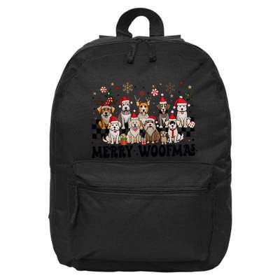 Merry Christmas Dog Santa Dog Lover 16 in Basic Backpack