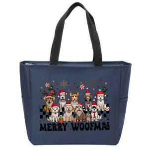 Merry Christmas Dog Santa Dog Lover Zip Tote Bag