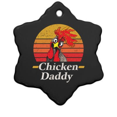 Mens Chicken Daddy Vintage Poultry Farmer Rooster Cool Gift Ceramic Star Ornament