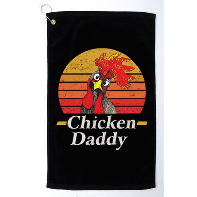 Mens Chicken Daddy Vintage Poultry Farmer Rooster Cool Gift Platinum Collection Golf Towel