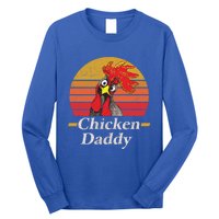 Mens Chicken Daddy Vintage Poultry Farmer Rooster Cool Gift Long Sleeve Shirt