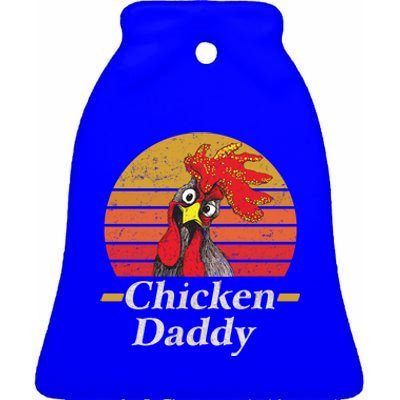 Mens Chicken Daddy Vintage Poultry Farmer Rooster Cool Gift Ceramic Bell Ornament