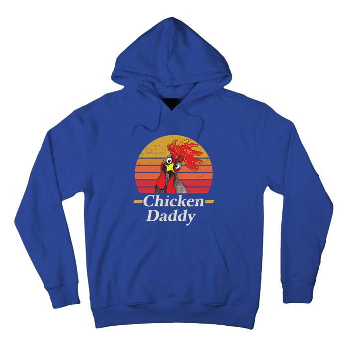 Mens Chicken Daddy Vintage Poultry Farmer Rooster Cool Gift Tall Hoodie