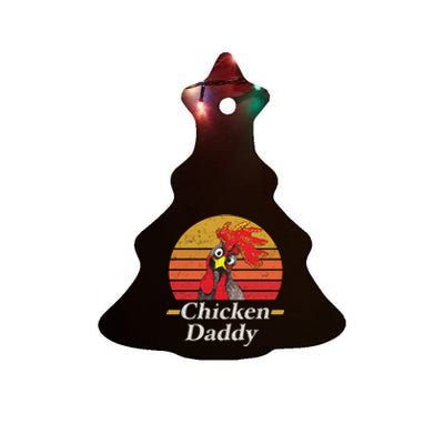 Mens Chicken Daddy Vintage Poultry Farmer Rooster Cool Gift Ceramic Tree Ornament