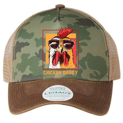 Mens Chicken Daddy Vintage Poultry Farmer Rooster Wearing Shades Gift Legacy Tie Dye Trucker Hat