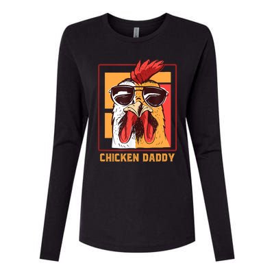 Mens Chicken Daddy Vintage Poultry Farmer Rooster Wearing Shades Gift Womens Cotton Relaxed Long Sleeve T-Shirt