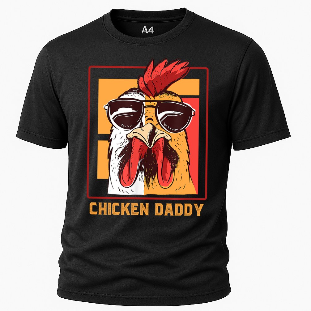 Mens Chicken Daddy Vintage Poultry Farmer Rooster Wearing Shades Gift Performance Shirt