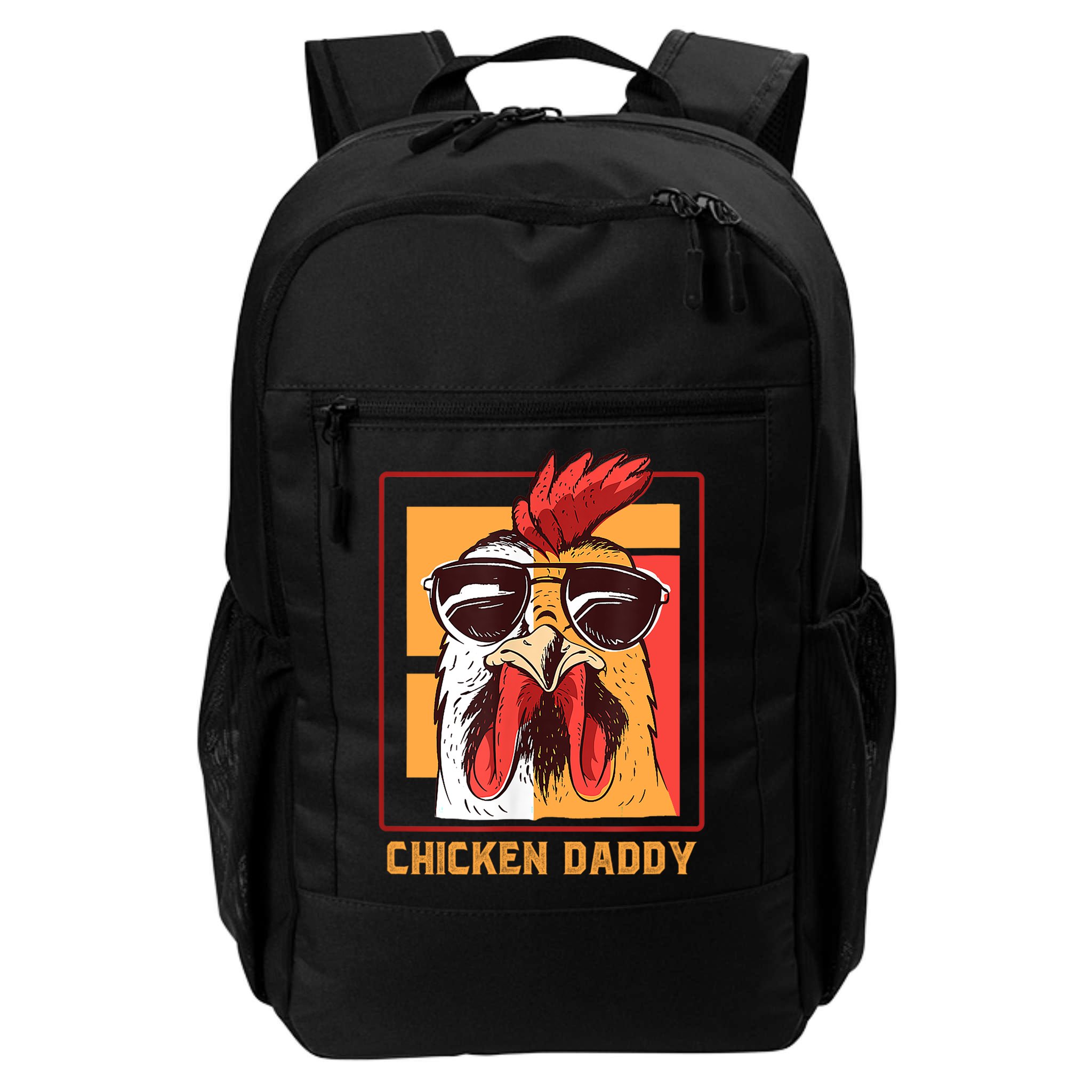 Mens Chicken Daddy Vintage Poultry Farmer Rooster Wearing Shades Gift Backpack