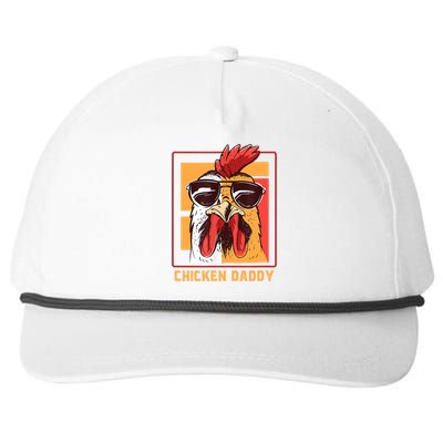 Mens Chicken Daddy Vintage Poultry Farmer Rooster Wearing Shades Gift Snapback Five-Panel Rope Hat