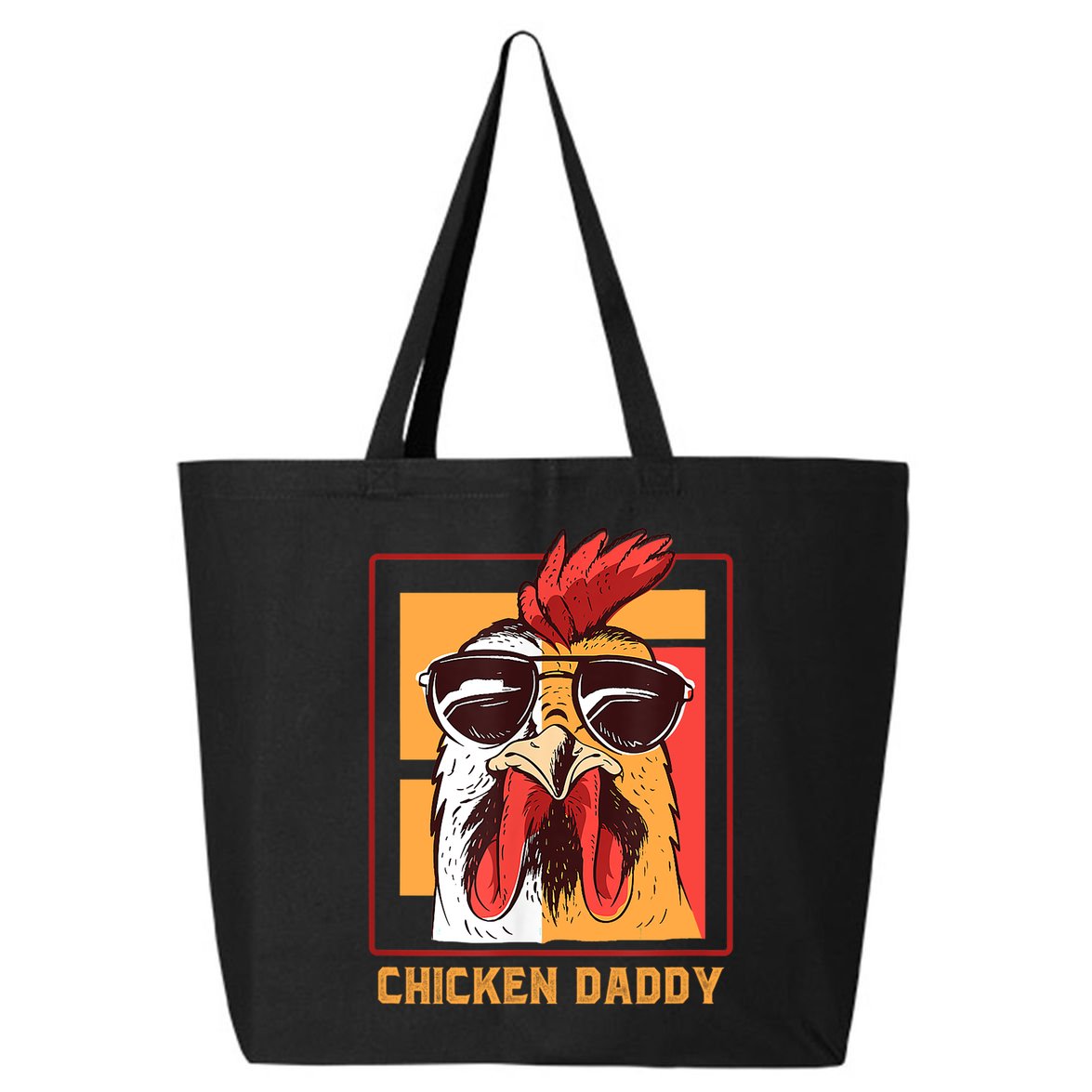 Mens Chicken Daddy Vintage Poultry Farmer Rooster Wearing Shades Gift 25L Jumbo Tote
