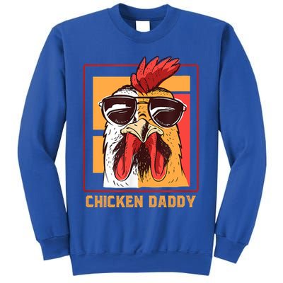 Mens Chicken Daddy Vintage Poultry Farmer Rooster Wearing Shades Gift Sweatshirt
