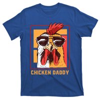 Mens Chicken Daddy Vintage Poultry Farmer Rooster Wearing Shades Gift T-Shirt