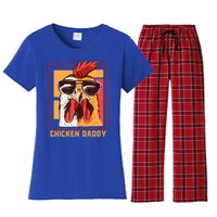 Mens Chicken Daddy Vintage Poultry Farmer Rooster Wearing Shades Gift Women's Flannel Pajama Set