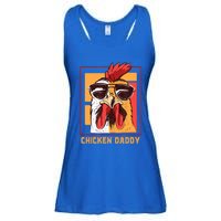 Mens Chicken Daddy Vintage Poultry Farmer Rooster Wearing Shades Gift Ladies Essential Flowy Tank