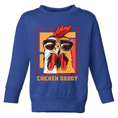 Mens Chicken Daddy Vintage Poultry Farmer Rooster Wearing Shades Gift Toddler Sweatshirt