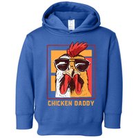 Mens Chicken Daddy Vintage Poultry Farmer Rooster Wearing Shades Gift Toddler Hoodie