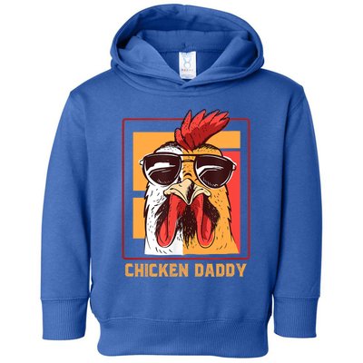 Mens Chicken Daddy Vintage Poultry Farmer Rooster Wearing Shades Gift Toddler Hoodie