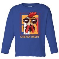 Mens Chicken Daddy Vintage Poultry Farmer Rooster Wearing Shades Gift Toddler Long Sleeve Shirt