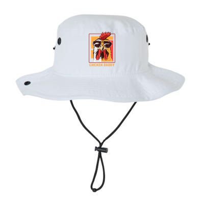 Mens Chicken Daddy Vintage Poultry Farmer Rooster Wearing Shades Gift Legacy Cool Fit Booney Bucket Hat