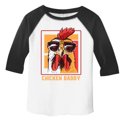 Mens Chicken Daddy Vintage Poultry Farmer Rooster Wearing Shades Gift Toddler Fine Jersey T-Shirt