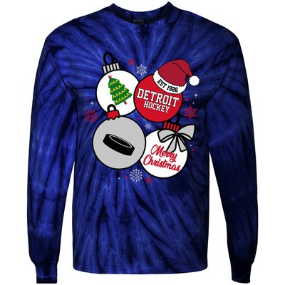 Merry Christmas Detroit Hockey Est 1926 Tie-Dye Long Sleeve Shirt